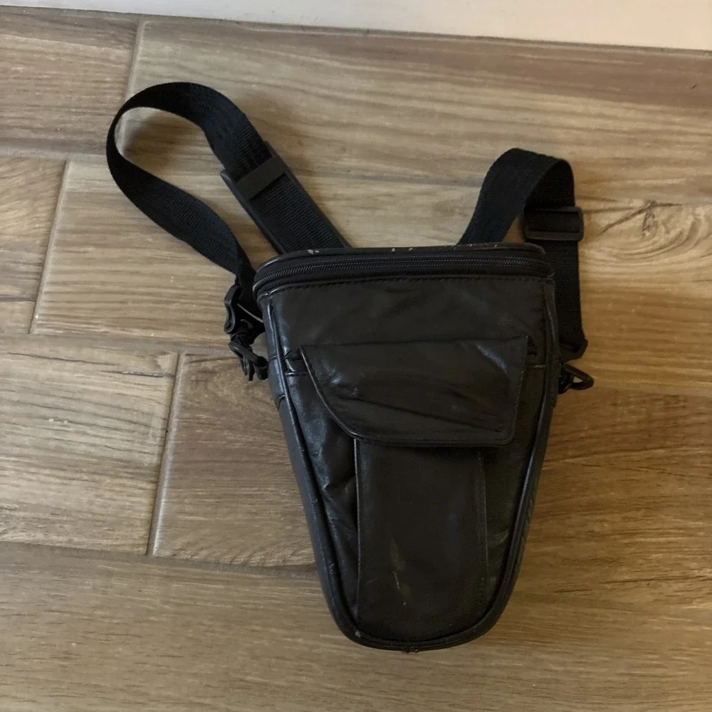 Black ? Leather Camera Bag